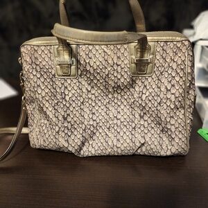 Coach Taylor Snake Print Gunmetal Handbag F26037